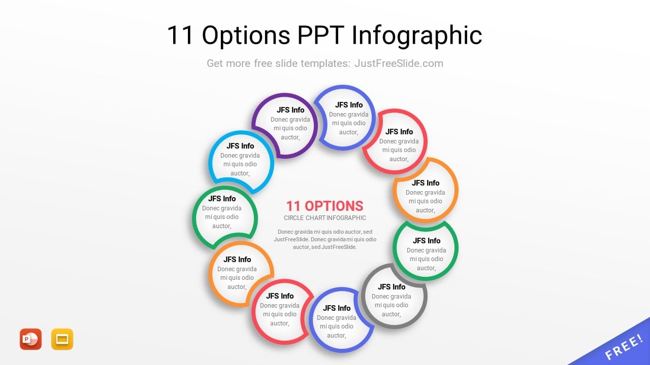 11 Options PPT Infographic (5 Slides)