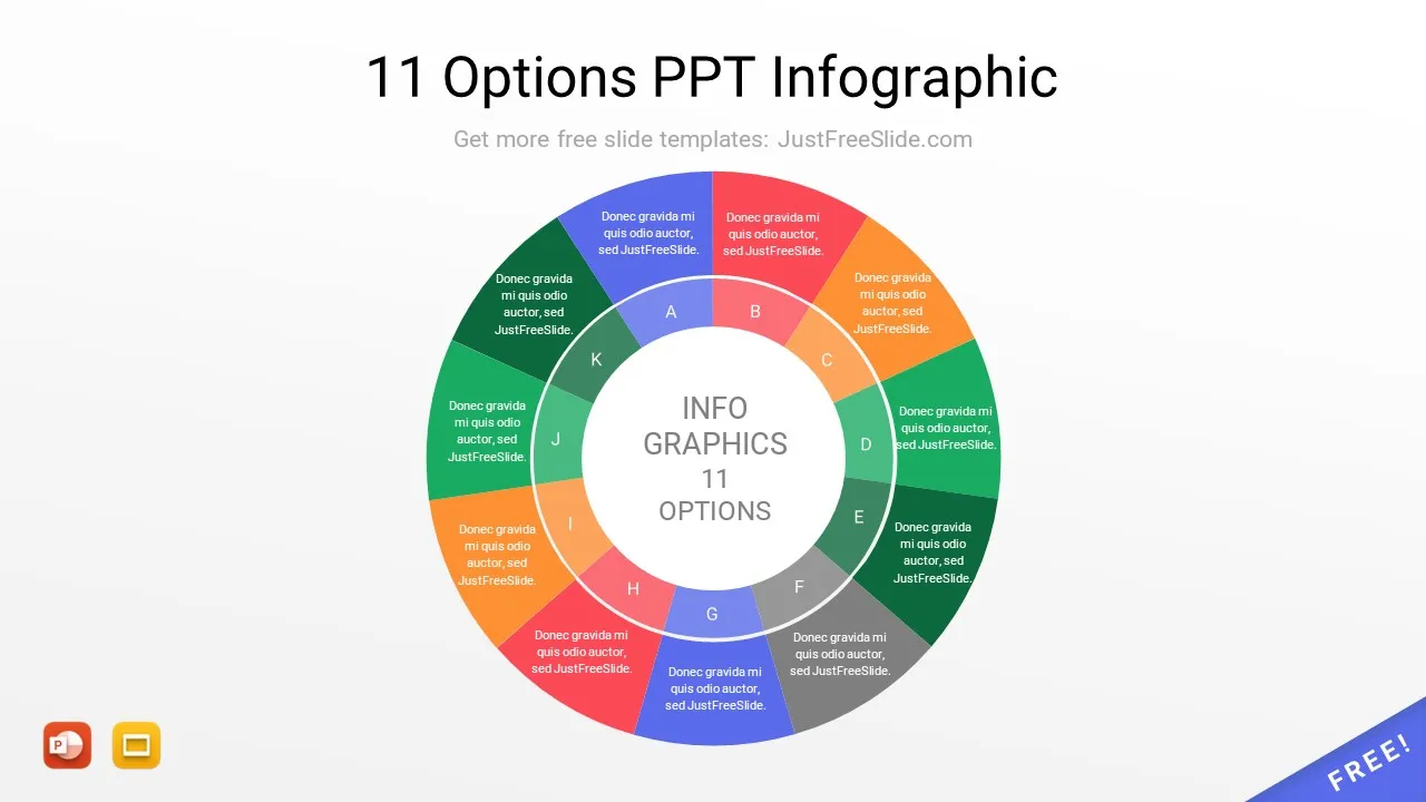 11 Options PPT Infographic circle 2