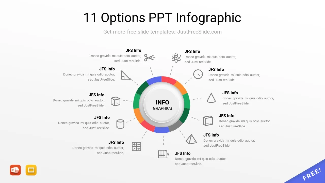 11 Options PPT Infographic circle 3