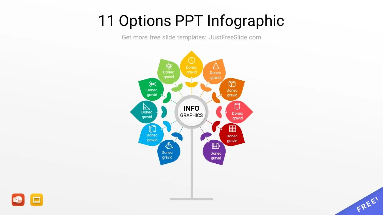 11 Options PPT Infographic tree