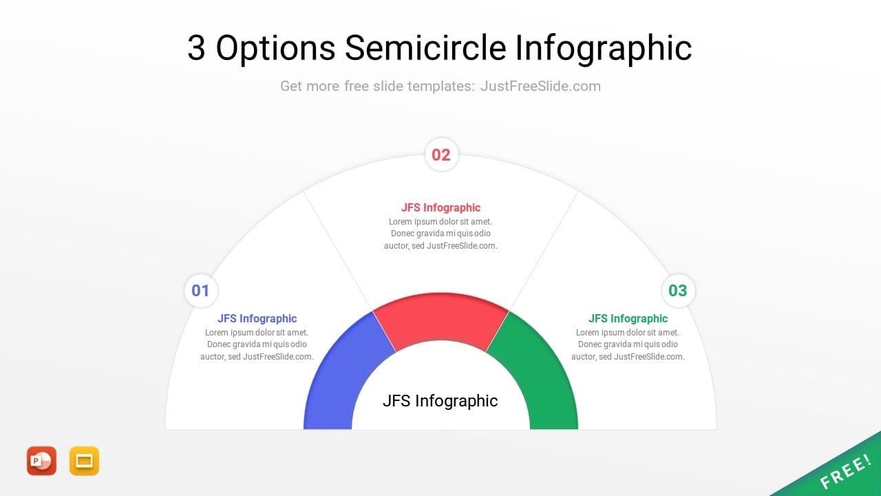 3 Options Semicircle Infographic Free Download
