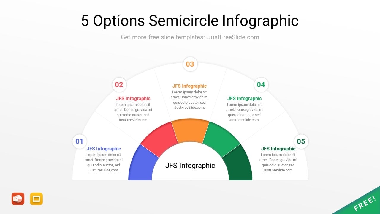 5 Options Semicircle Infographic