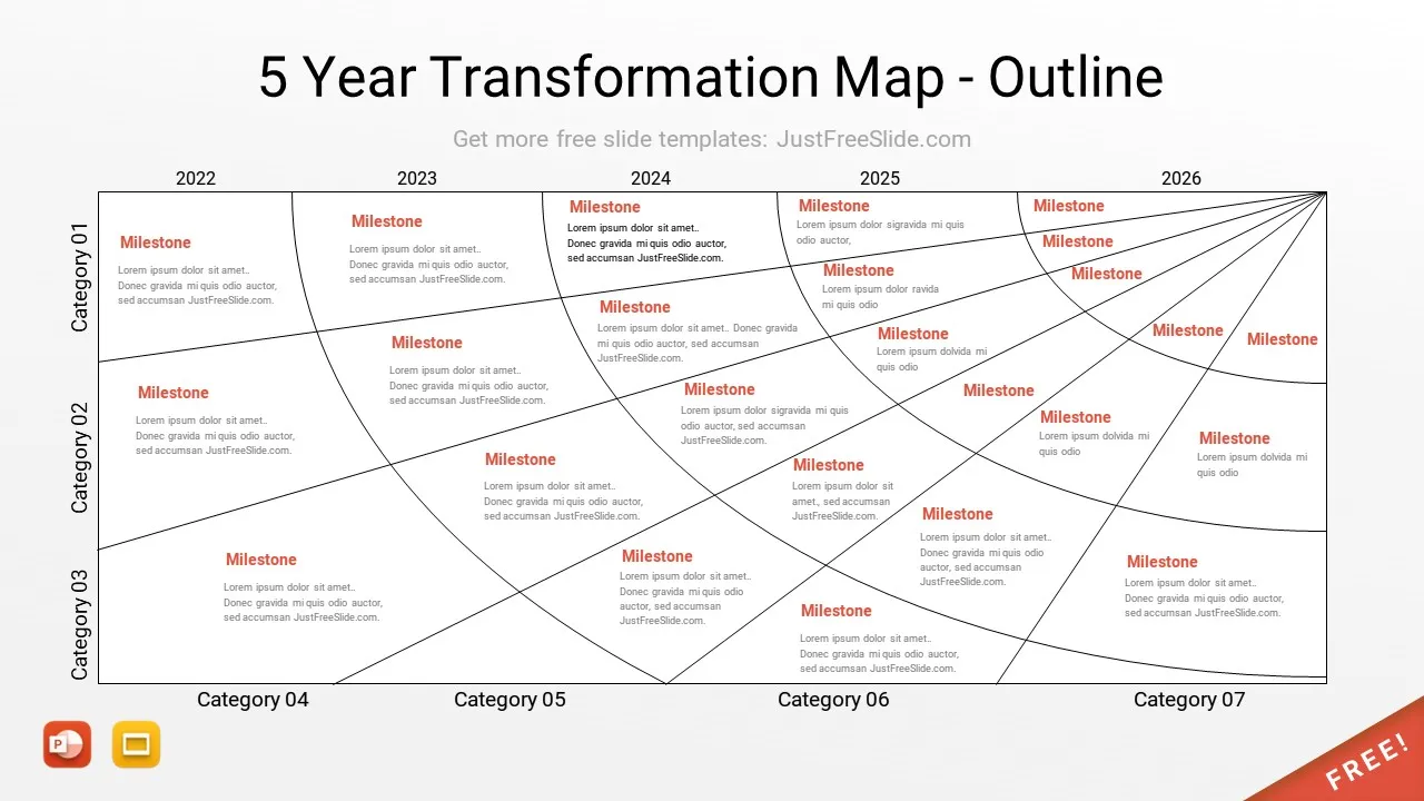 5 Year Transformation Map Outline Slide4 by justfreeslide