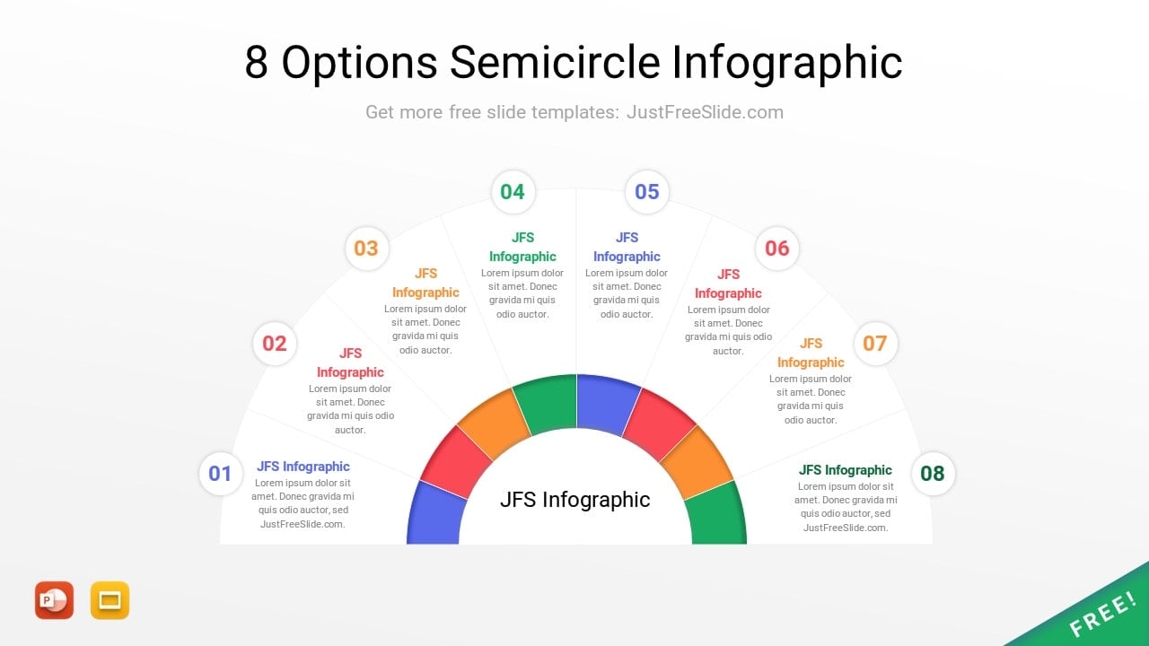 8 Options Semicircle Infographic