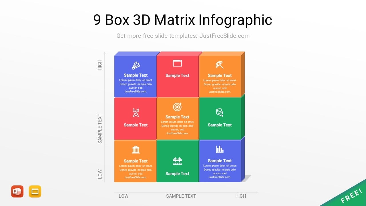 Free 9 Box 3D Matrix Infographic