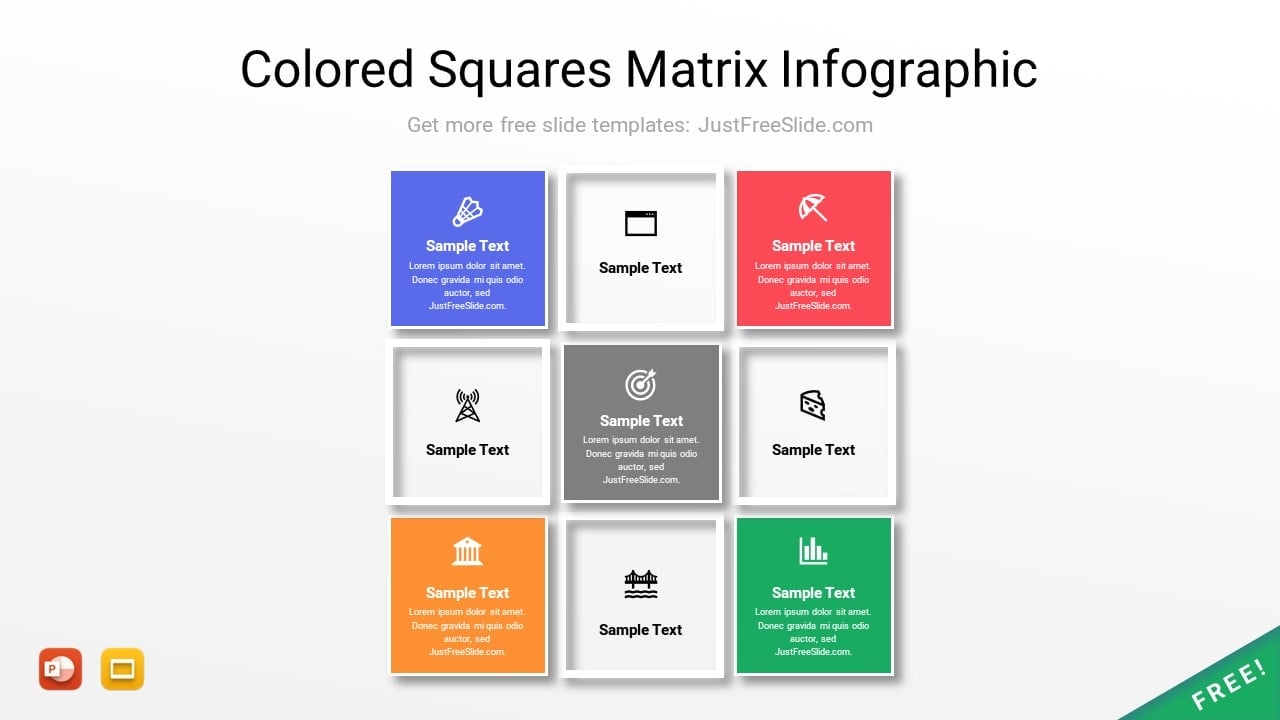 Free Colored Squares Matrix Infographic