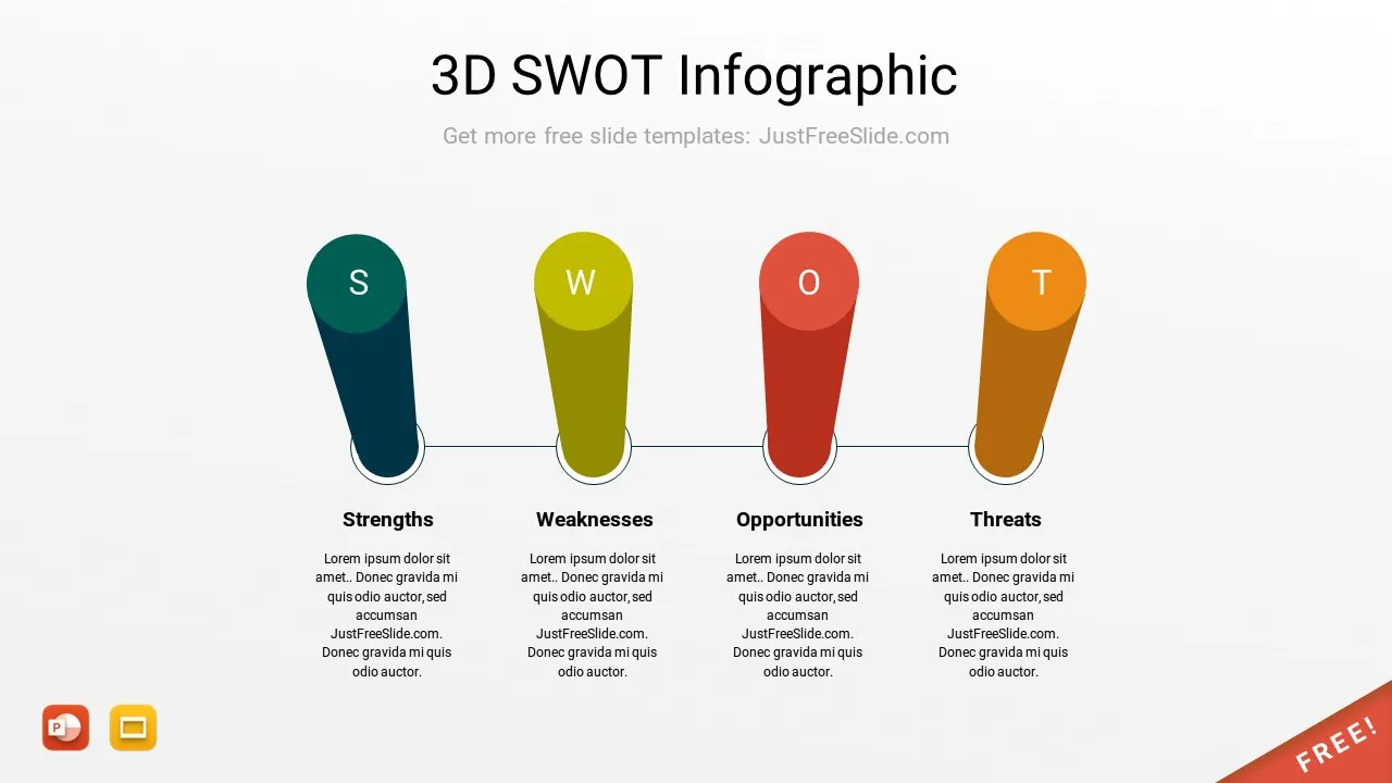 Slide2 3D SWOT Infographic by justfreeslide