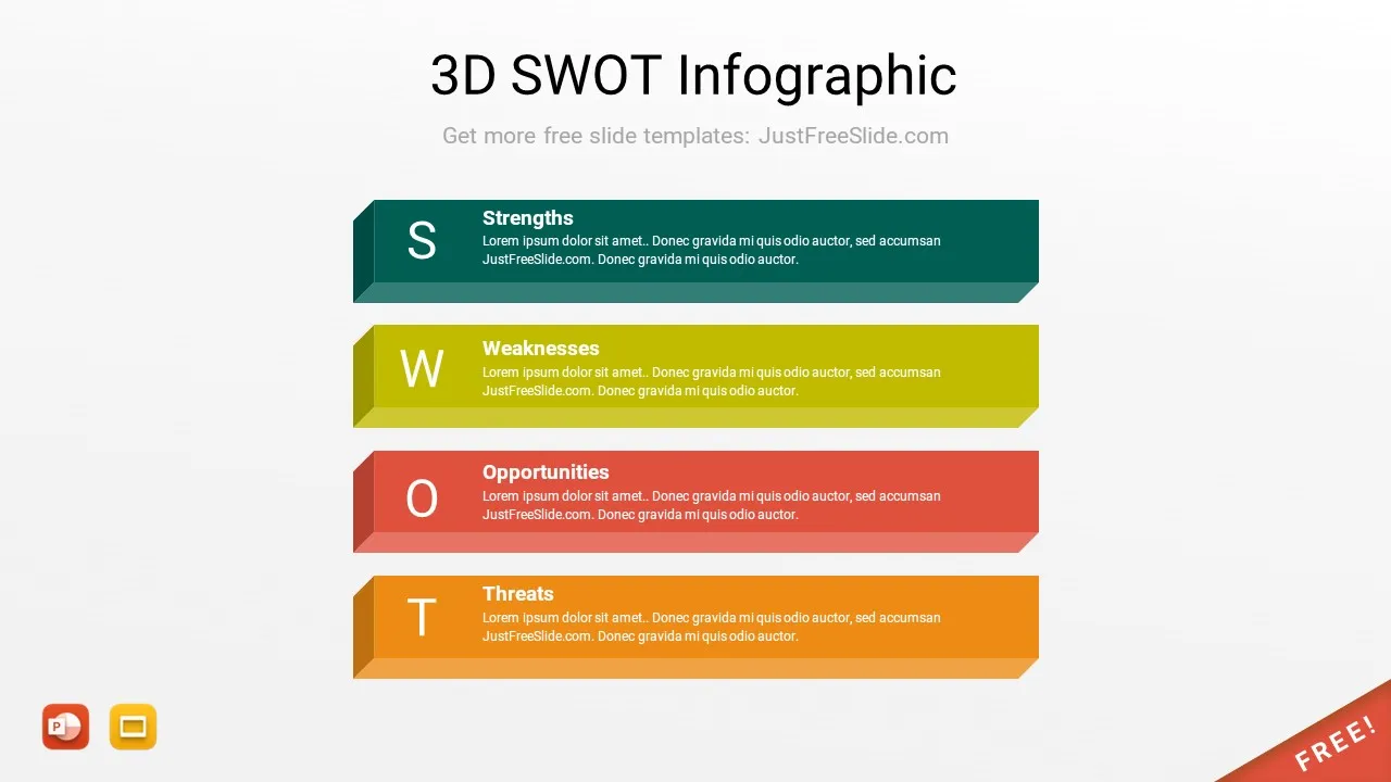 Slide5 3D SWOT Infographic by justfreeslide