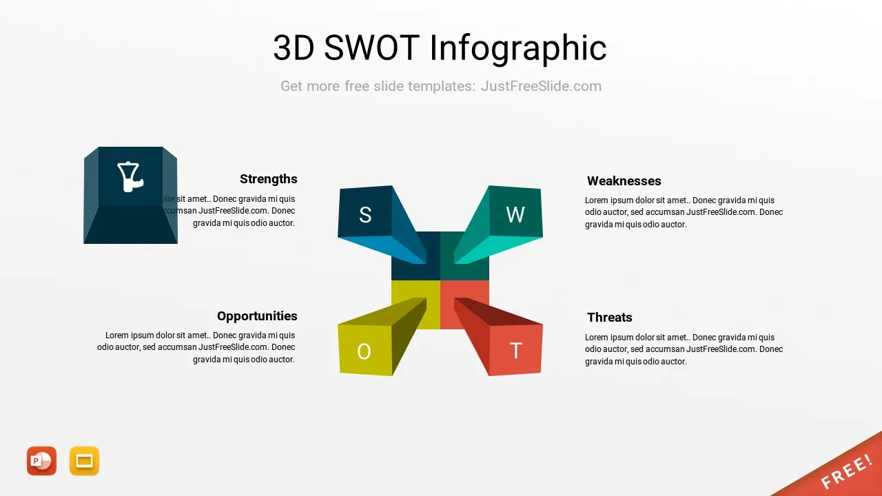 Slide6 3D SWOT Infographic by justfreeslide