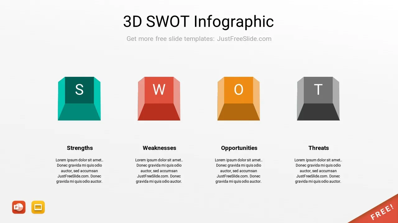 Slide7 3D SWOT Infographic by justfreeslide