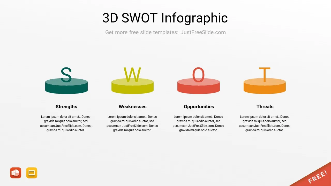 Slide8 3D SWOT Infographic by justfreeslide