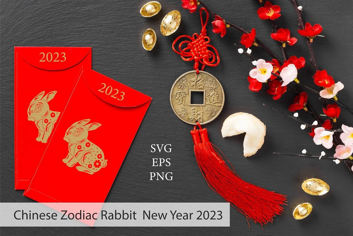 Chinese Zodiac Rabbit New Year 2023 Illustration