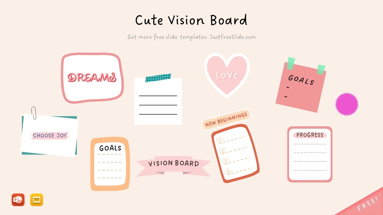 Free Cute Vision Board Template for Google Slides & PowerPoint