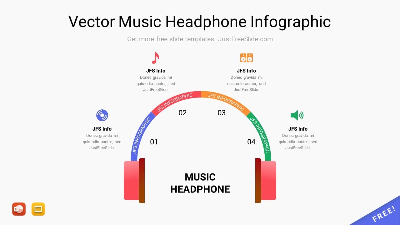 Vector Music Headphone Infographic