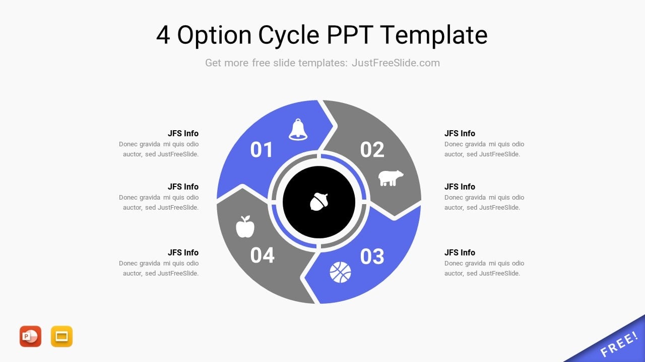 4 Option Cycle PPT Template Free Download