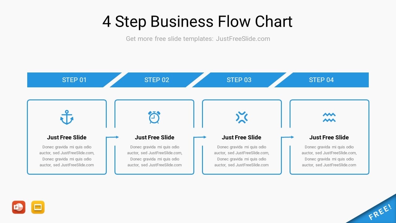 4 Step Business Flow Chart Free Download