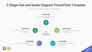 5 Stage Hub and Spoke Diagram PowerPoint Template