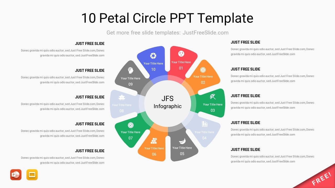 10 Petal Circle PPT Template