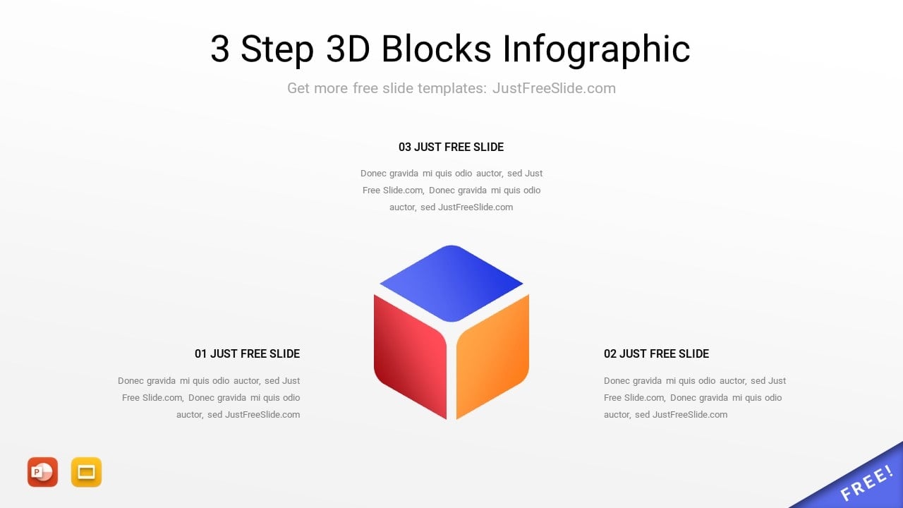 3 Step 3D Blocks Infographic