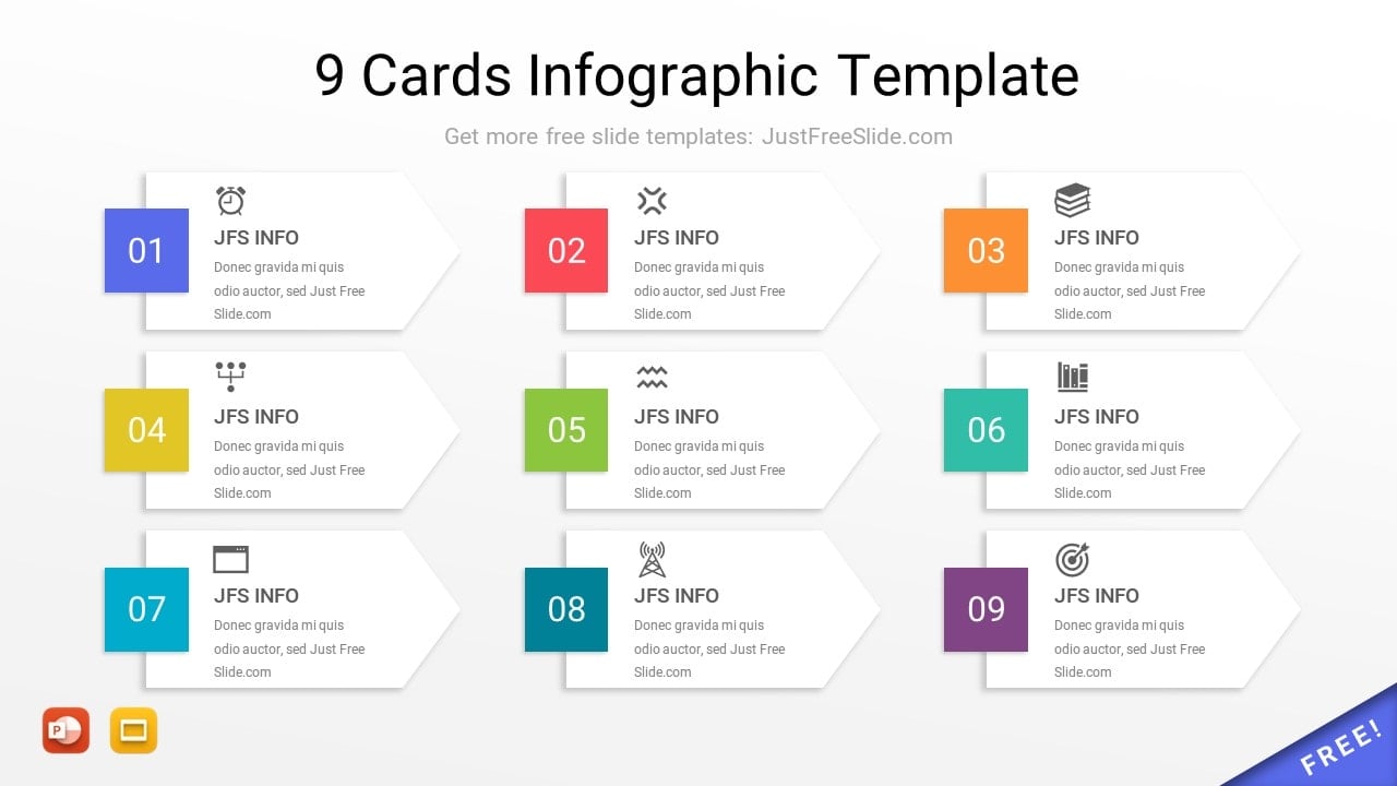 9 Cards Infographic Template