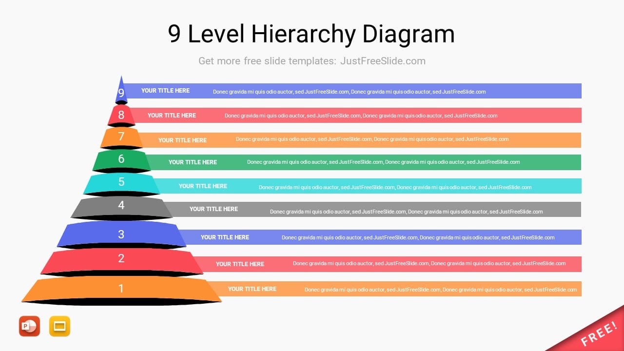 9 Level Hierarchy Diagram for PowerPoint