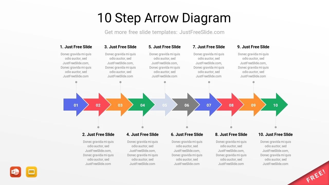 Arrow Diagram for PowerPoint 10 Steps