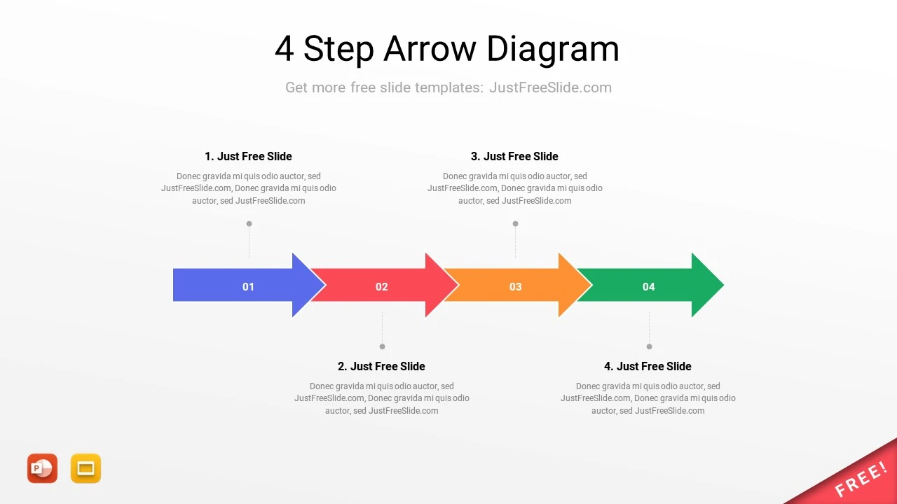 Arrow Diagram for PowerPoint 4 Steps