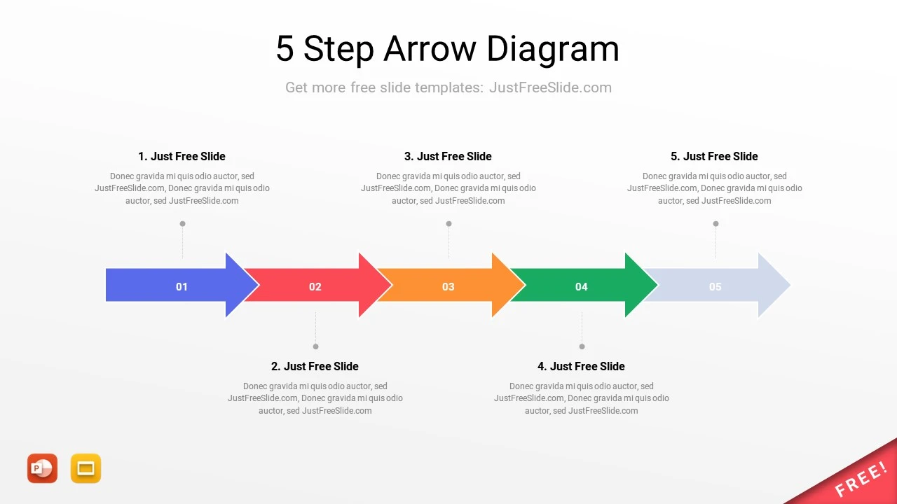 Arrow Diagram for PowerPoint 5 Steps