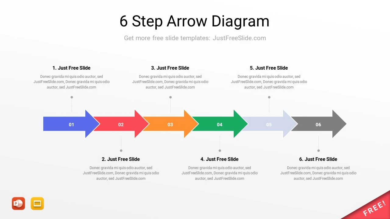Arrow Diagram for PowerPoint 6 Steps