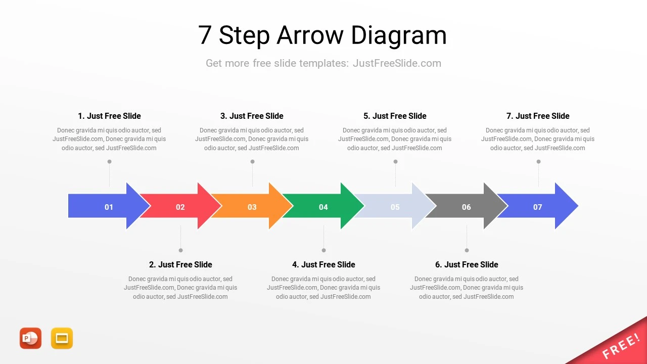 Arrow Diagram for PowerPoint 7 Steps