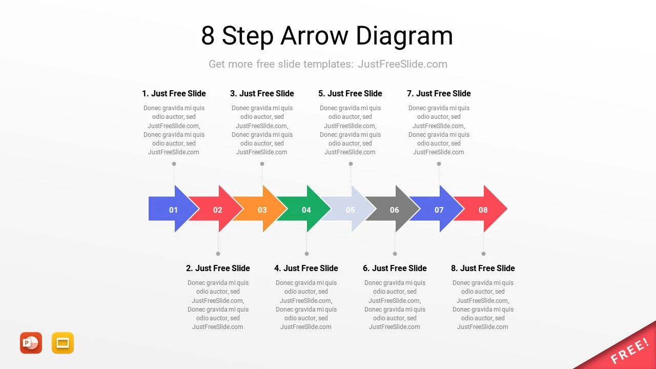 Arrow Diagram for PowerPoint 8 Steps