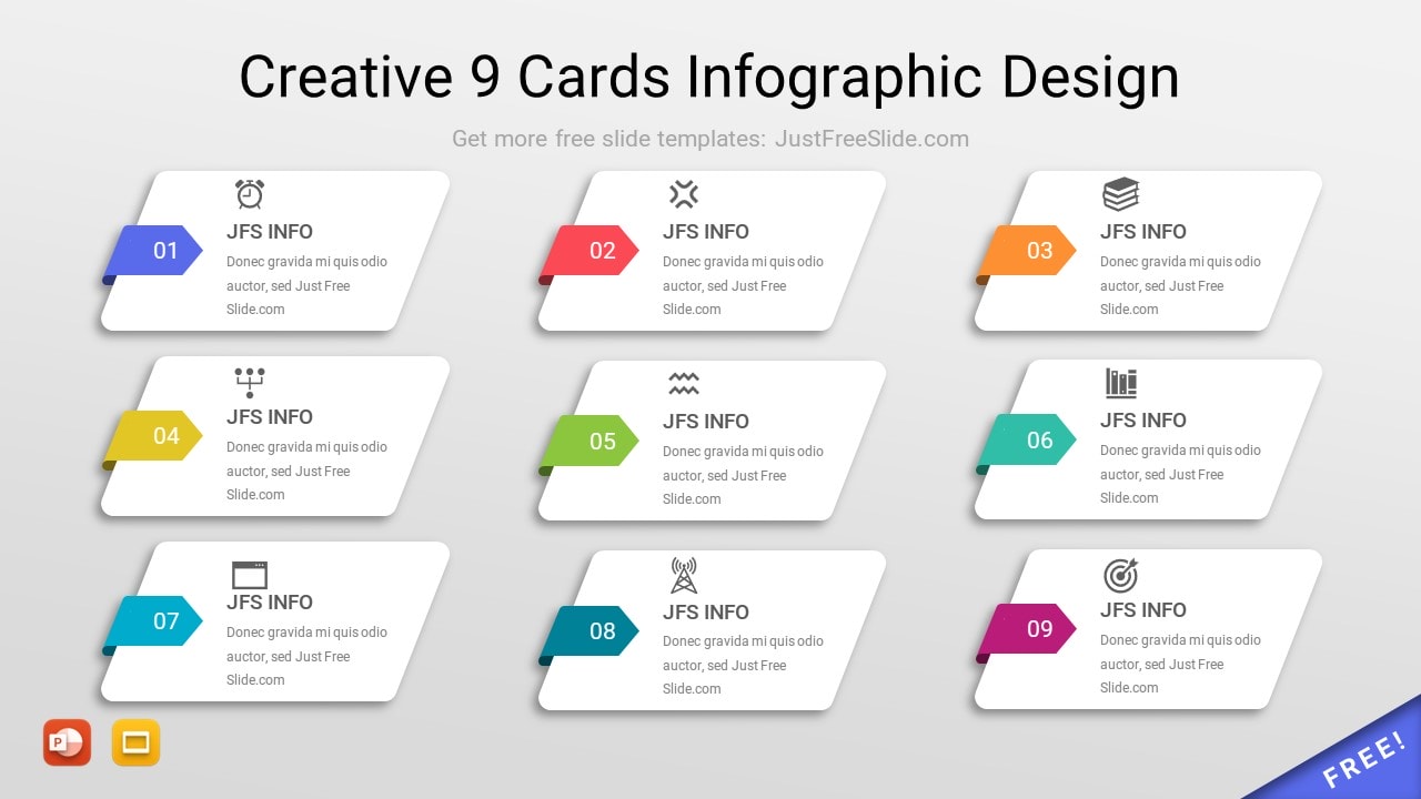 Creative 9 Cards Infographic Design