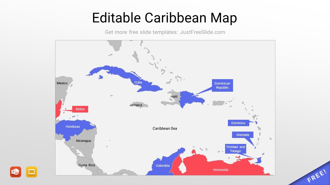 Free Editable Caribbean Map