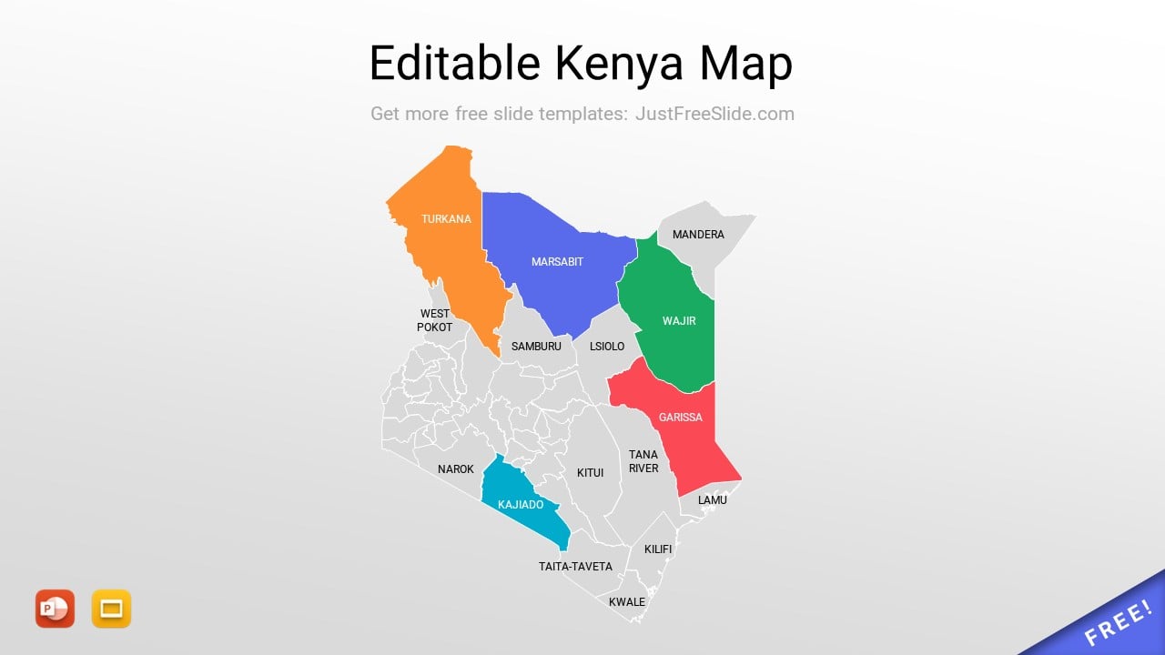 Editable Kenya Map