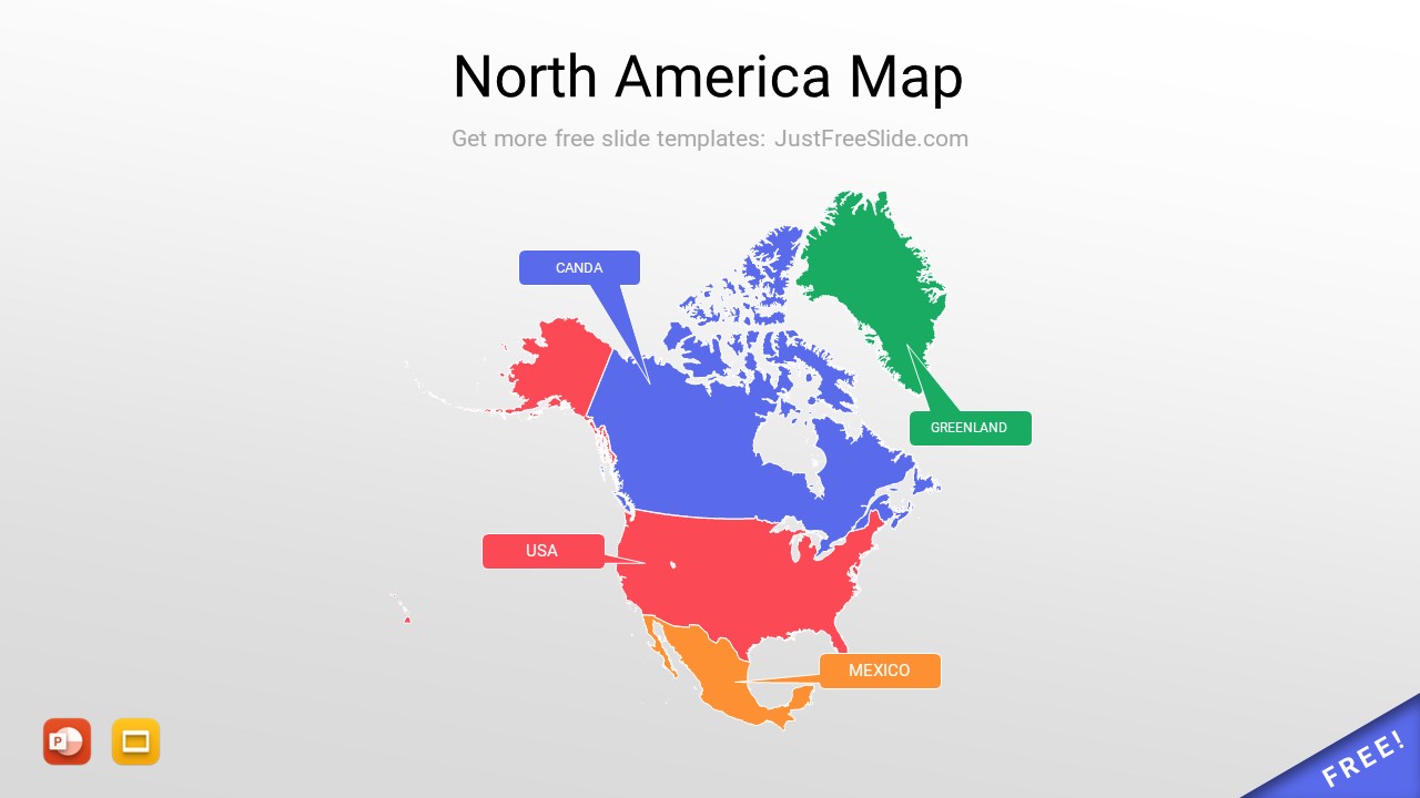 Editable North America Map for Presentation