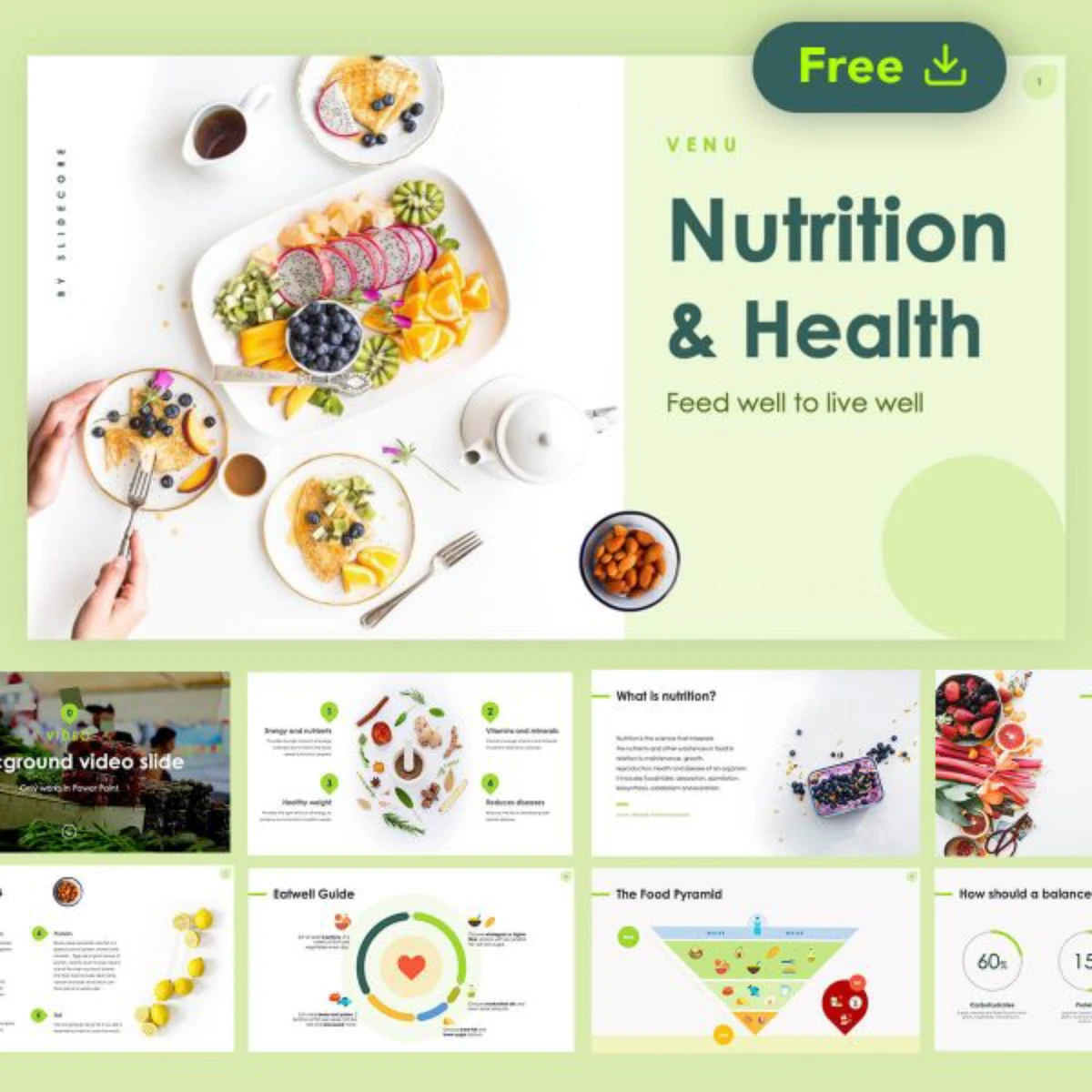 Venu Nutrition Health Free Template