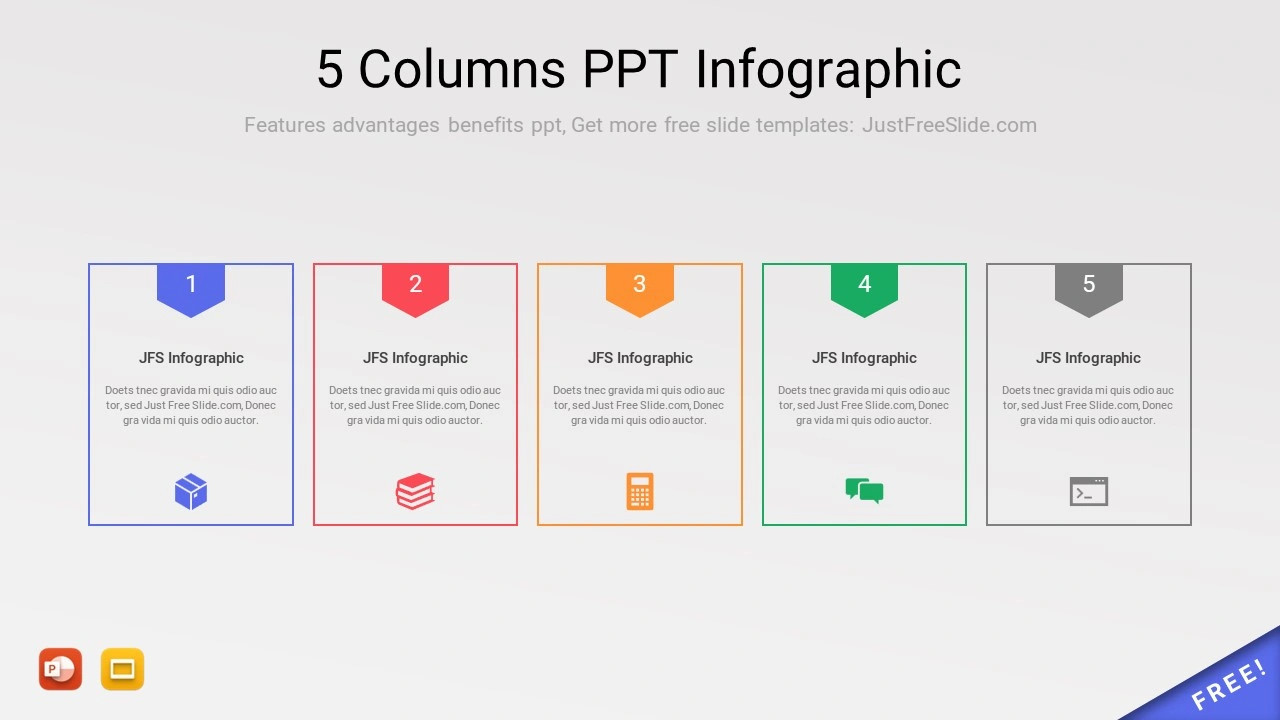 5 Columns PPT Infographic2