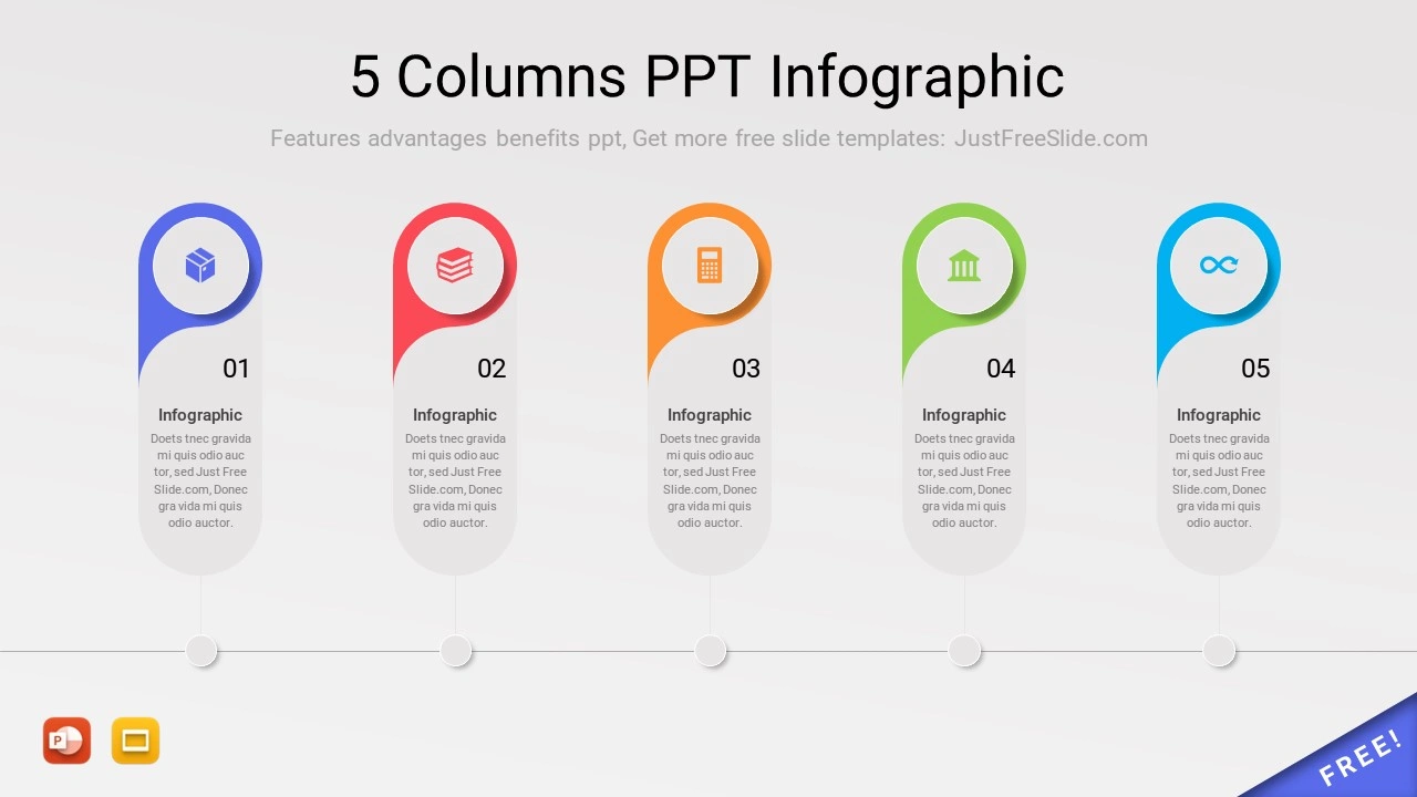 5 Columns PPT Infographic3