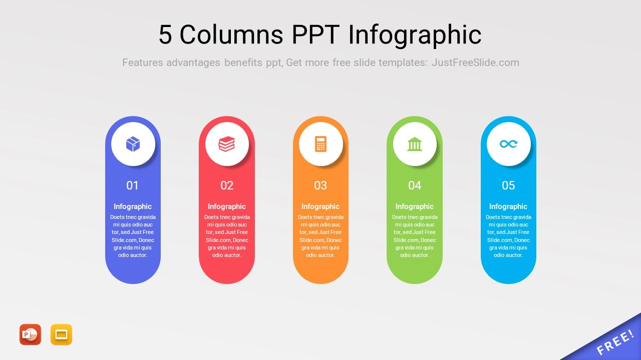 5 Columns PPT Infographic5