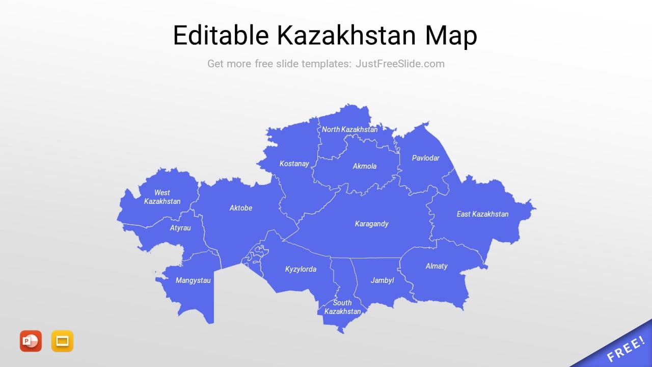 Editable Kazakhstan Map for Presentation