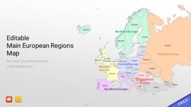 Editable Main European Regions Map