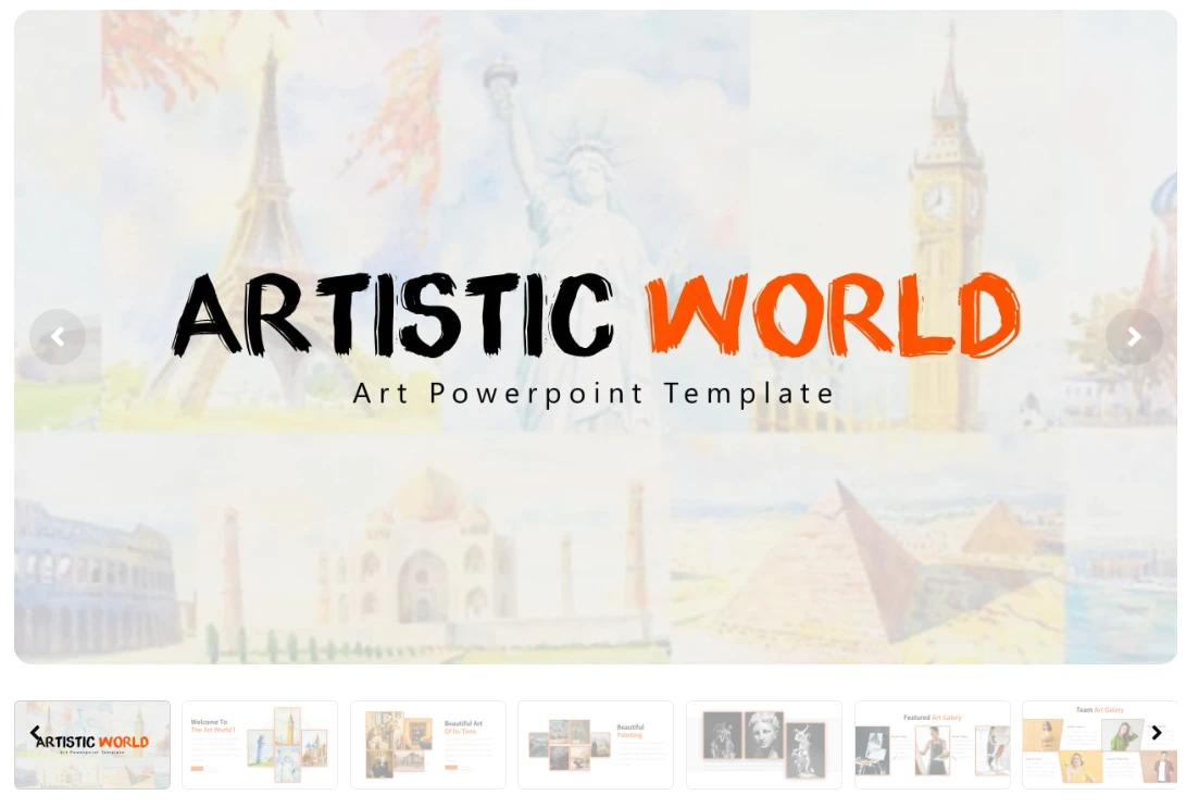 Free Art Gallery PowerPoint Template Preview