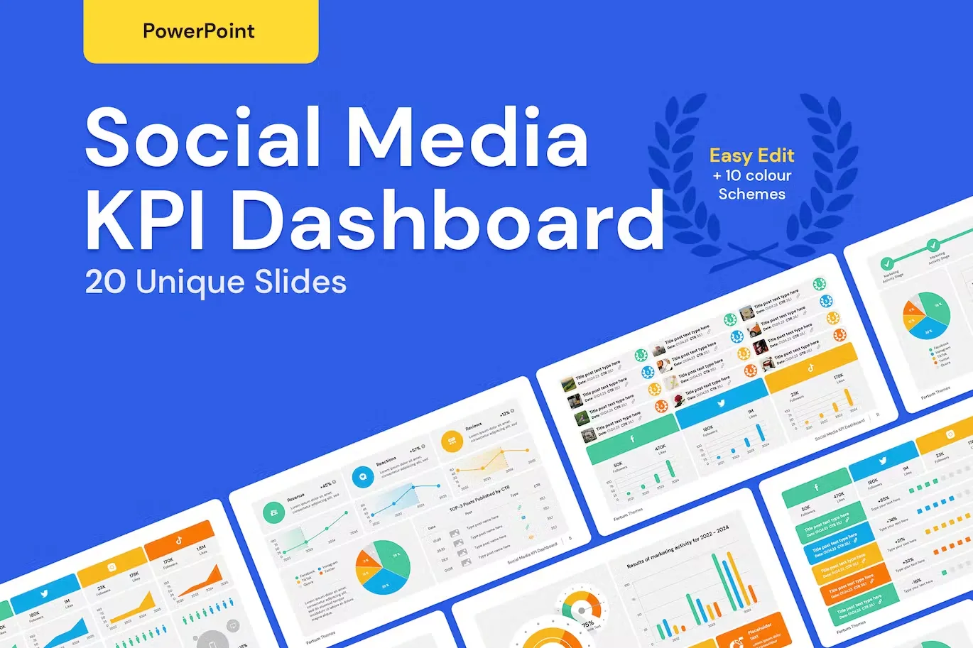 Social Media KPI Dashboard PowerPoint Template