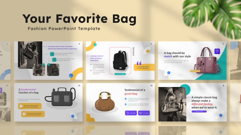 Favorite Bag Free Fashion PowerPoint Template