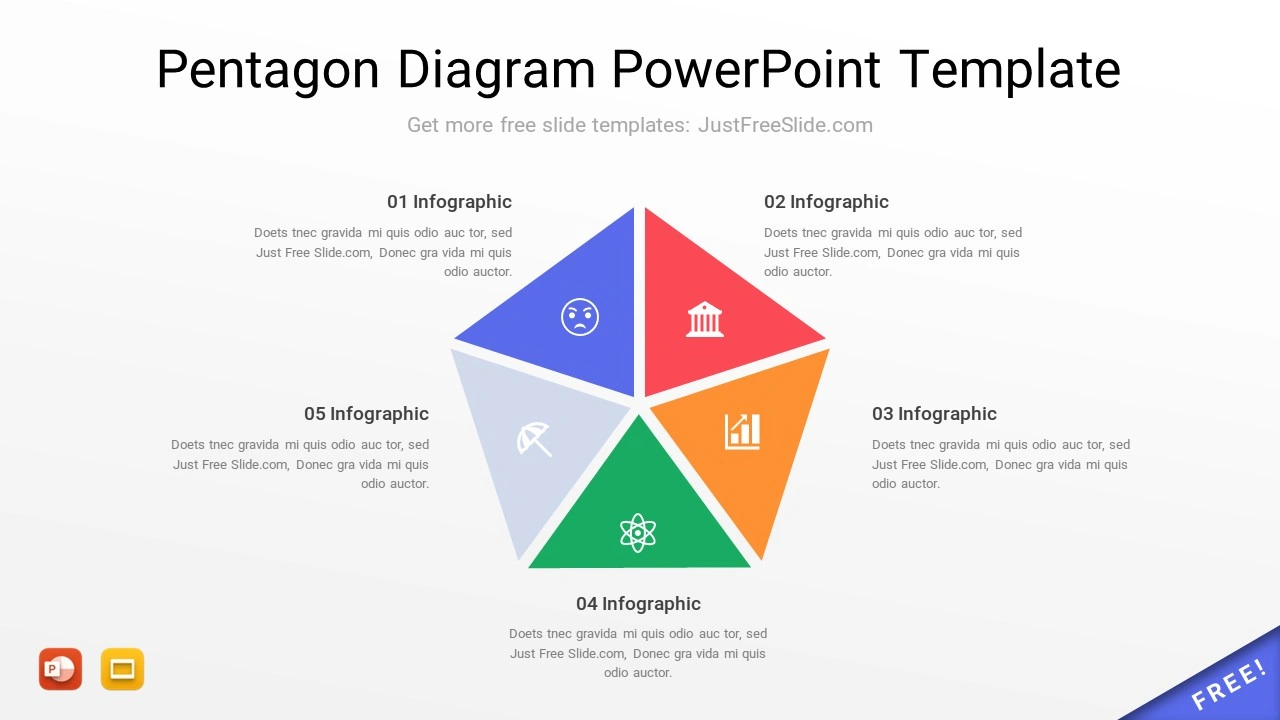 Pentagon Diagram PowerPoint Template Free Download