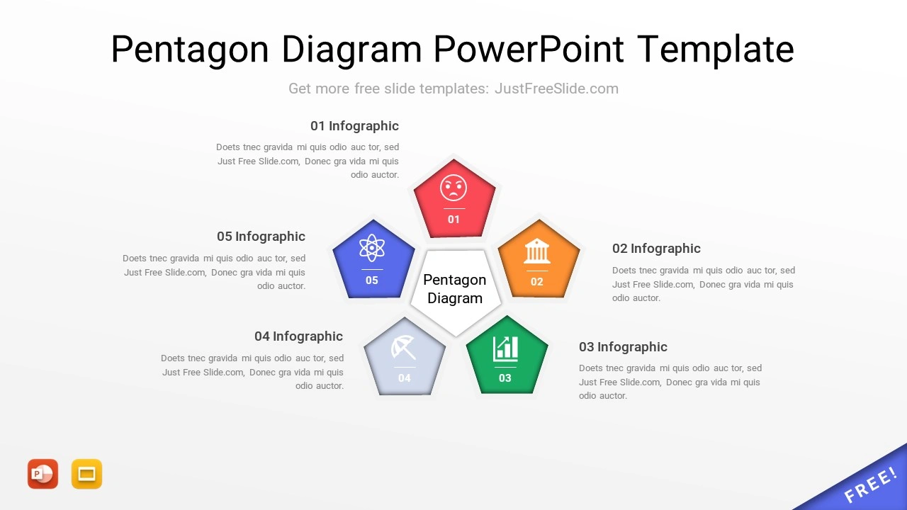 Free Pentagon Diagram PowerPoint Template