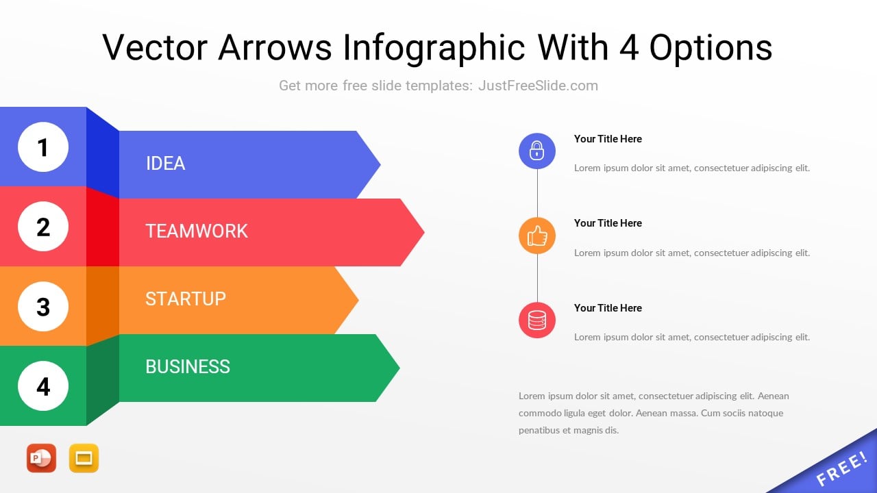 Free Vector Arrows Infographic Template With 4 Options