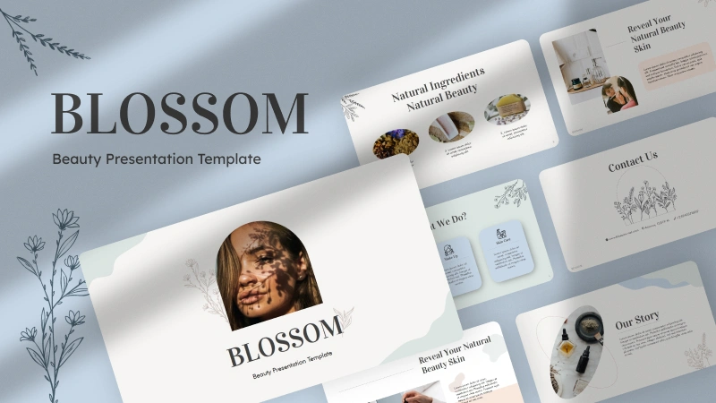 free Blossom Beauty Fashion PowerPoint Template