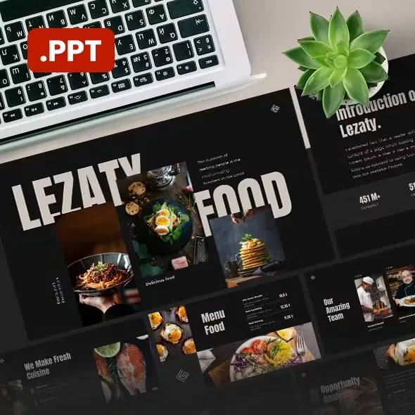 Lezaty - Restaurant Bussines Powerpoint Presentation Template