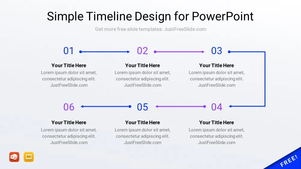 Line style Simple Timeline Design for PowerPoint